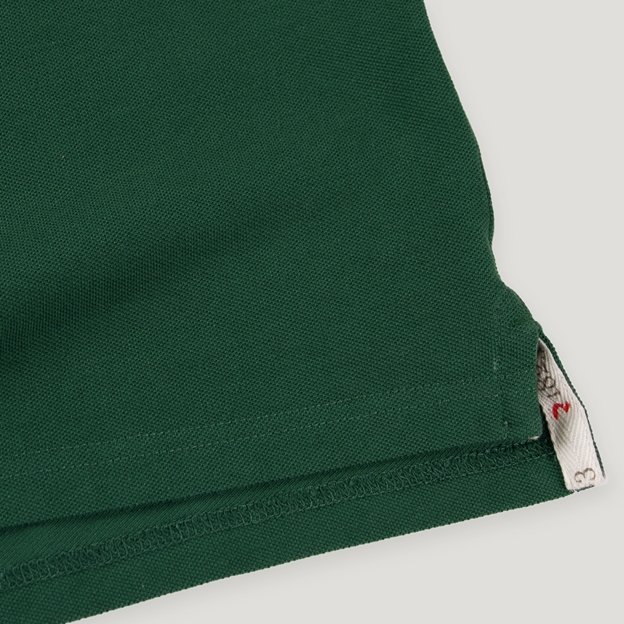 Zimbabwe 1981 Heritage Pure Cotton Polo Bottle Green - Hem Close-up