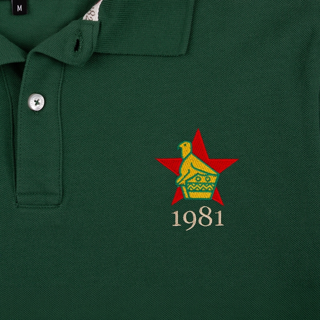 Zimbabwe 1981 Heritage Pure Cotton Polo - Bottle Green