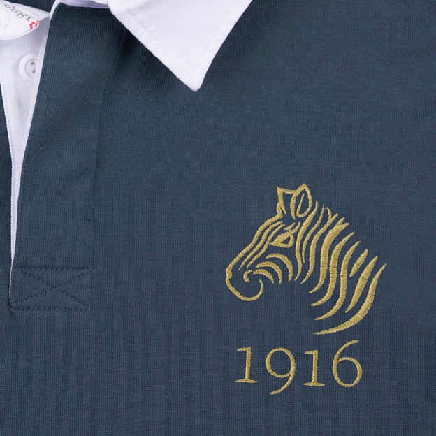 Namibia 1916 Heritage Pure Cotton Rugby Shirt - Long Sleeve - Petrol Blue