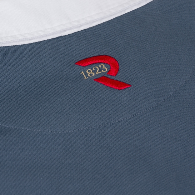 Samoa 1924 Heritage Pure Cotton Rugby Shirt - Long Sleeve - Petrol Blue - Rugby 1823 Embroidery