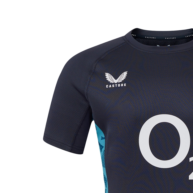 England Mens Contact Short Sleeve Training Jersey 25/26 - Inkwell/Storm Blue