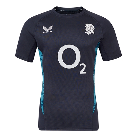 England Mens Contact Short Sleeve Training Jersey 25/26 Inkwell/Storm Blue - Front