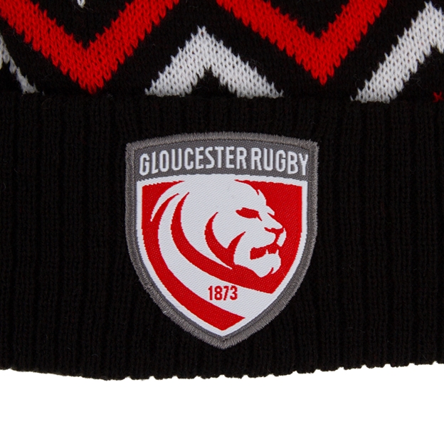 Gloucester Pom Pom Beanie Hat 25/26 Red - Badge