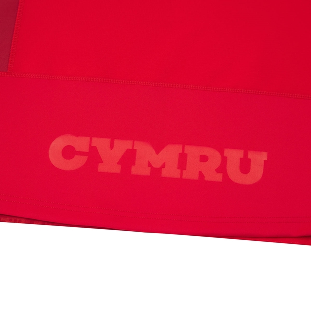 Wales Mens Home Rugby Shirt Slim Fit 25/26 Red - CYMRU Hem Detail