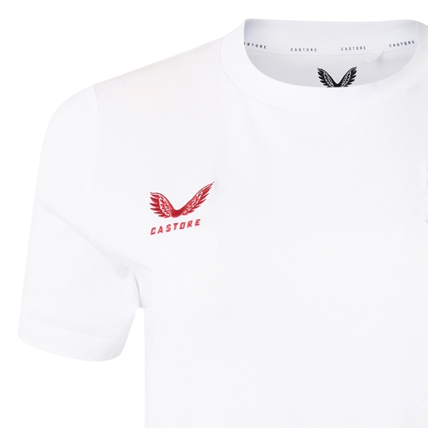 England Womens Off Pitch T-Shirt 26/27 Brilliant White - Castore