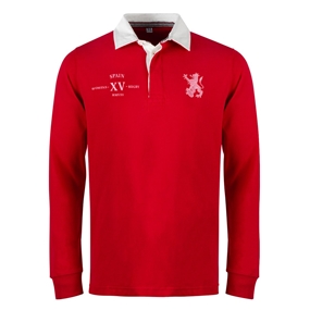 Womens World Cup Spain Adults Classic Heavyweight Rugby Shirt Red - Front