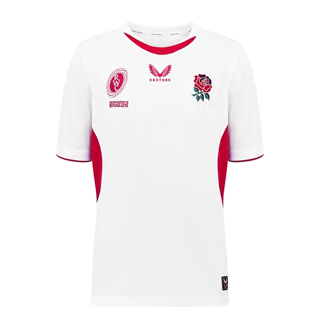 Red Roses Kids WRWC Home Rugby Shirt 2025 - White