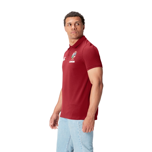 British and Irish Lions Mens Pique Polo Red - Model Side