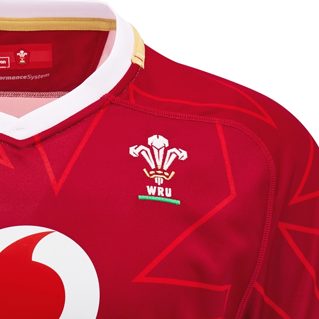 Wales Mens Home Pathway Rugby Shirt-Red 2025 - WRU