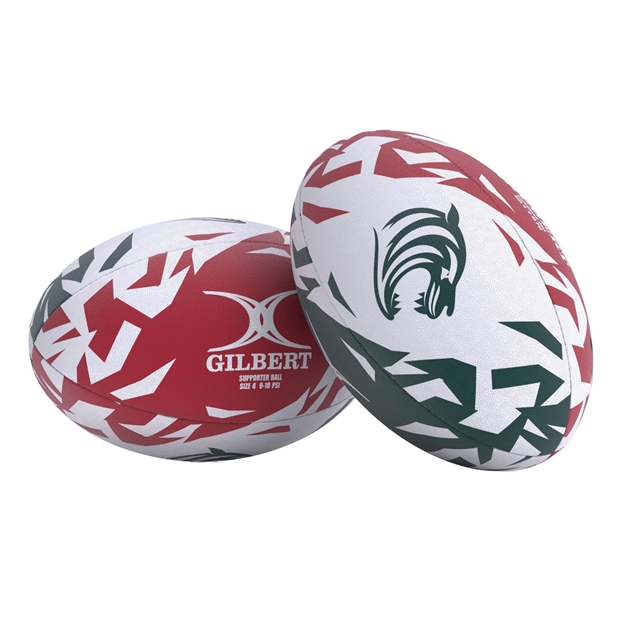 Gilbert Leicester Tigers Supporters Rugby Ball - Pair View