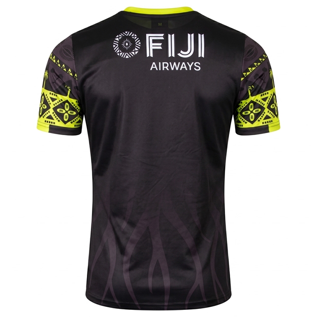 Fiji Mens Pre Match T-Shirt 26/27 Black - Back View