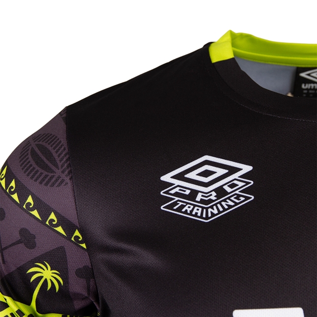 Fiji Mens Pre Match T-Shirt 26/27 Black - Pro Training Close-up