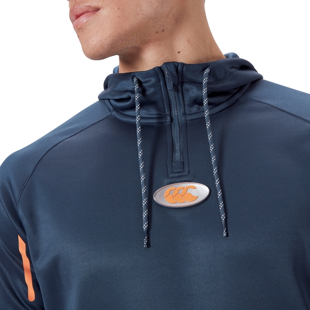 Canterbury Mens Overhead Quarter Zip Training Hoody - Navy Logo
