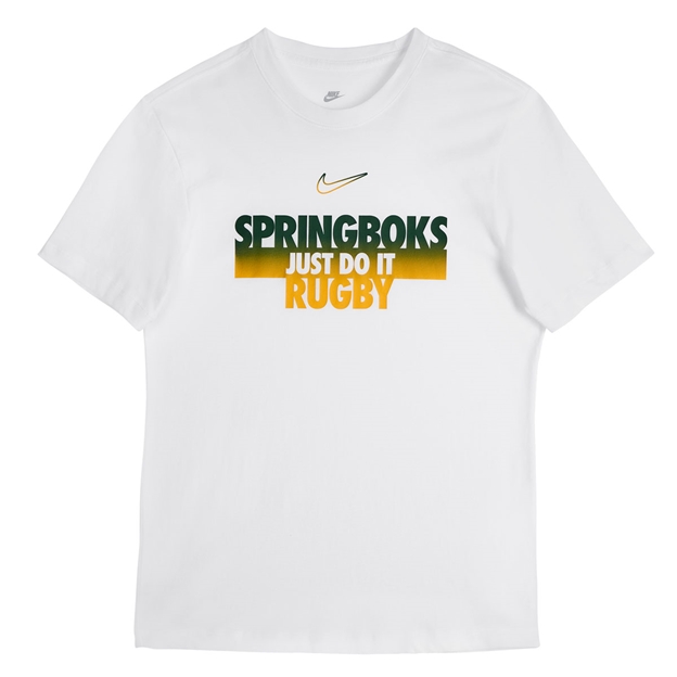 South Africa Springboks Mens Gradient Just Do It T-Shirt 26/27 White - Flatlay View