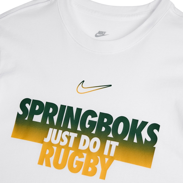 South Africa Springboks Mens Gradient Just Do It T-Shirt 26/27 White - Flatlay Close-up View