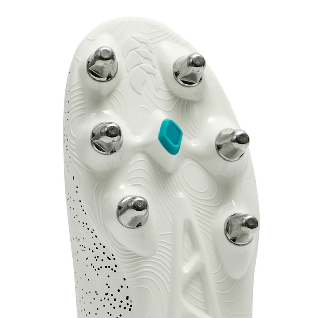 Canterbury Adults Stampede Groundbreak Team Soft Ground Rugby Boots White - Forefoot Close-up