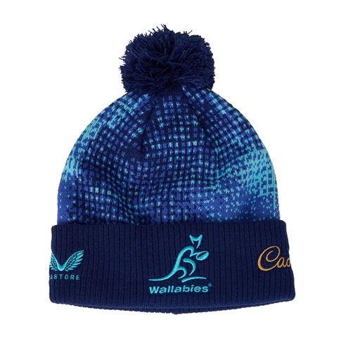Australia Adults Bobble Beanie 2026 Beacon Blue - Front
