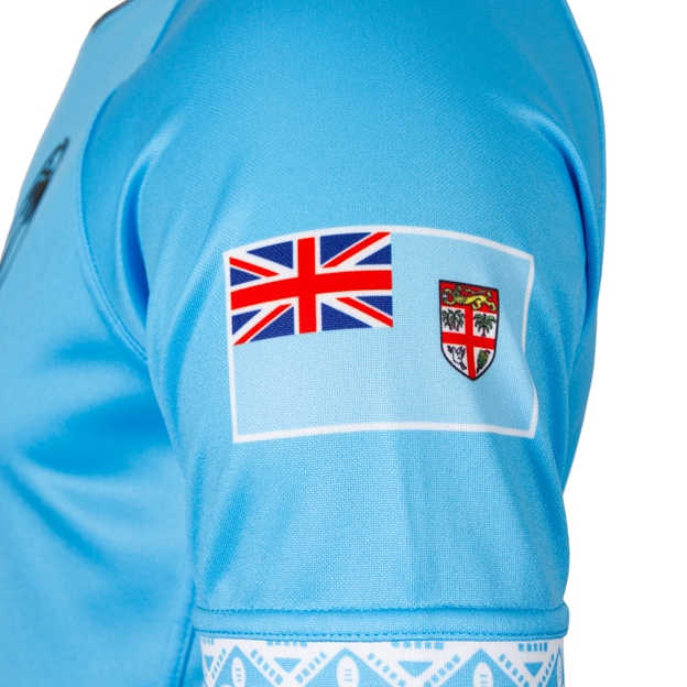 Fiji Mens Away Rugby Shirt 26/27 Blue - Fijian Flag Close-up