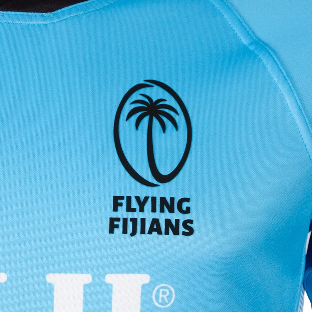 Fiji Mens Away Rugby Shirt 26/27 Blue - Flying Fijians Close-up