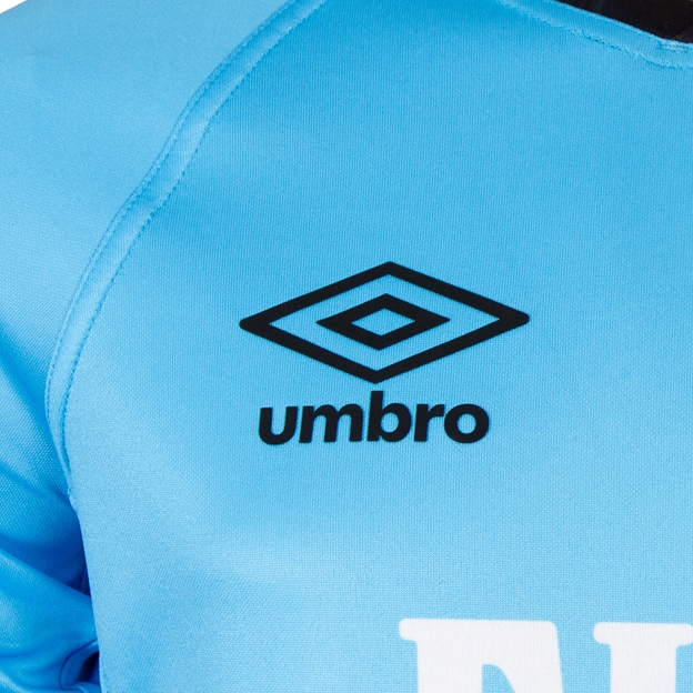 Fiji Mens Away Rugby Shirt 26/27 Blue - Umbro Logo Close-up