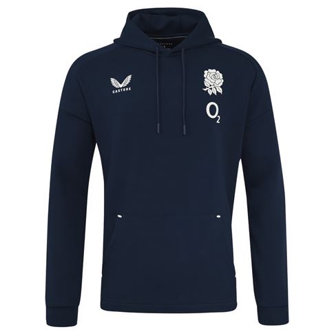 England Mens Travel Hoodie 25/26 Inkwell - Front England Mens Travel Hoodie 25/26 Inkwell - Front