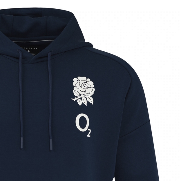 England Mens Travel Hoodie 25/26 Inkwell - RFU Rose England Mens Travel Hoodie 25/26 Inkwell - RFU Rose