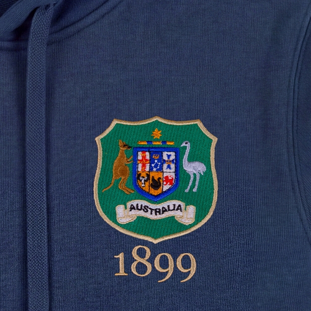 Australia 1899 Crest Pure Cotton Hoodie - Petrol Blue