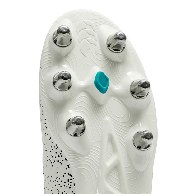 Canterbury Adults Stampede Groundbreak Pro Soft Ground Rugby Boots White - Forefoot Close-up