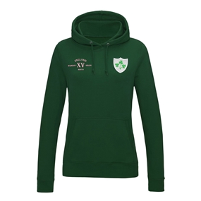 Ireland Womens Classic XV Hoodie Bottle Green - Front