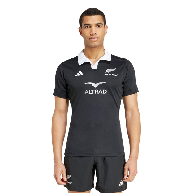 All Blacks Mens Home Performance Rugby Shirt Black 24/25 - Model Front