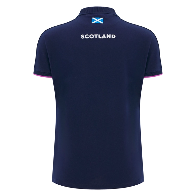 Scotland Womens Travel Polycotton Polo Shirt 25/26 - Navy/Purple