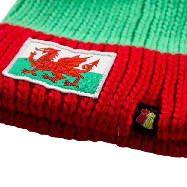 Big Bobble 'Caerphilly Does It' Beanie Hat - Welsh Dragon