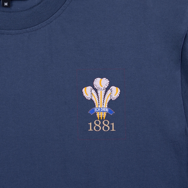 Wales 1881 Pure Cotton T-Shirt - Petrol Blue
