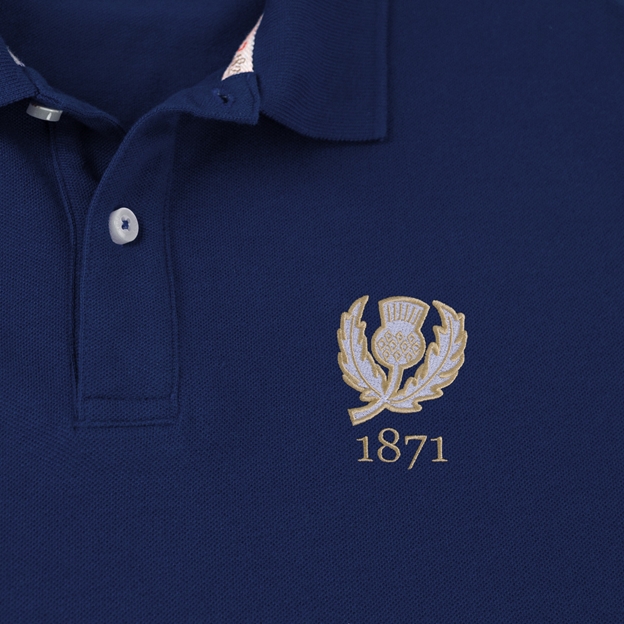 Scotland 1871 Heritage Pure Cotton Polo - Navy