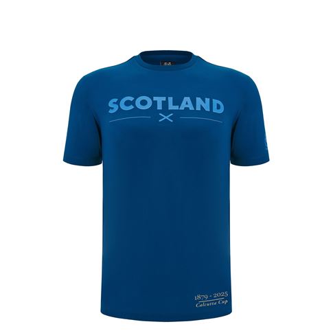 Scotland Juniors Calcutta Cup Cotton T-Shirt Navy Blue 24/25 - Front Scotland Juniors Calcutta Cup Cotton T-Shirt Navy Blue 24/25 - Front