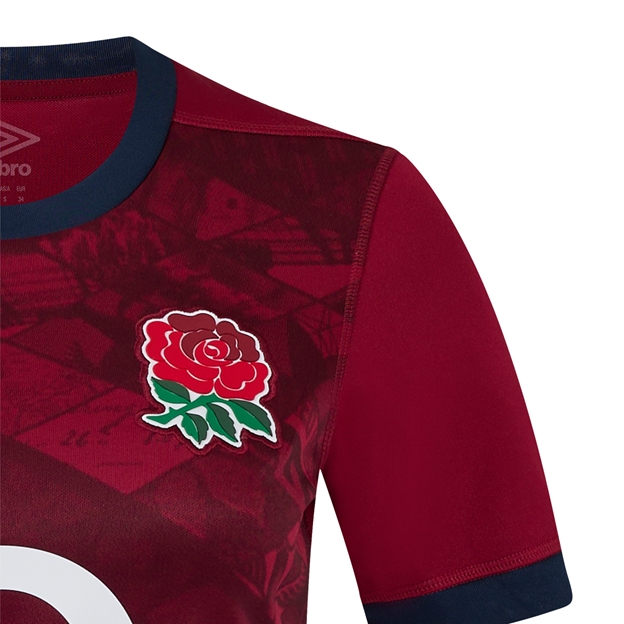 England Womens Away Rugby Shirt - Short Sleeve 2025 - RFU Rose