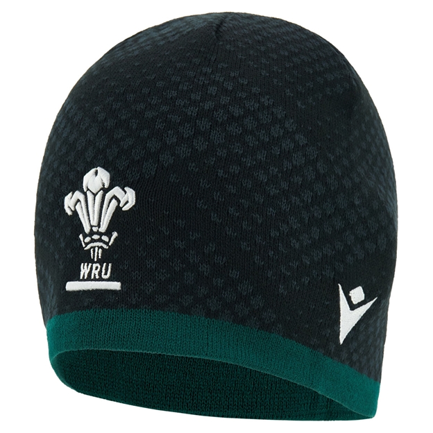 Wales Adults Beanie 26/27 Pantone Black - Front View