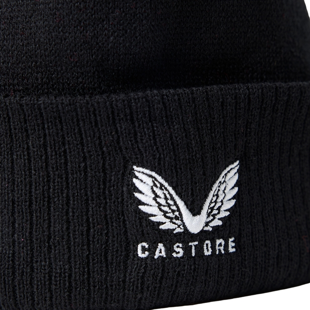England Adults Bobble Beanie 26/27 Castore Black - Castore Logo Close-up