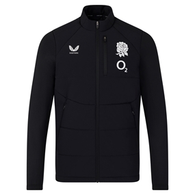 England Adults Performance Thermal Jacket 26/27 Castore Black - Front View