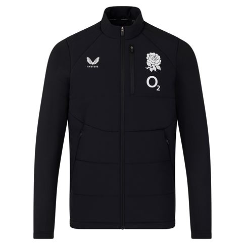 England Adults Performance Thermal Jacket 26/27 Castore Black - Front View