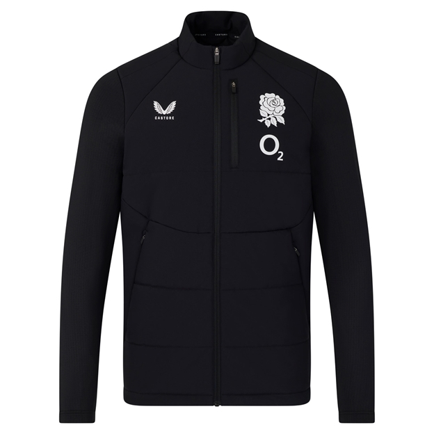 England Adults Performance Thermal Jacket 26/27 Castore Black - Front View