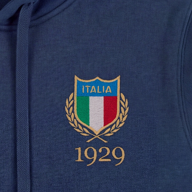 Italy 1929 Pure Cotton Hoodie - Petrol Blue