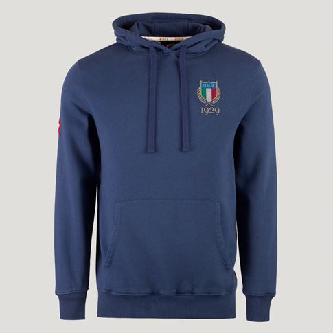 Italy 1929 Pure Cotton Hoodie – Petrol Blue