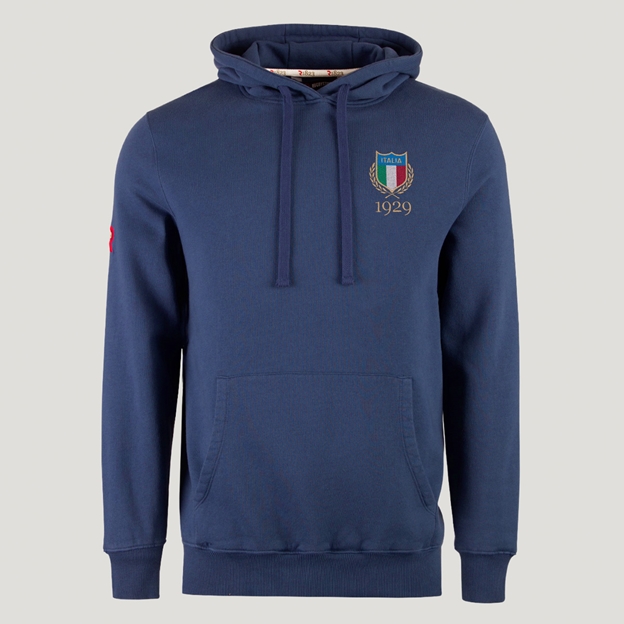 Italy 1929 Pure Cotton Hoodie - Petrol Blue