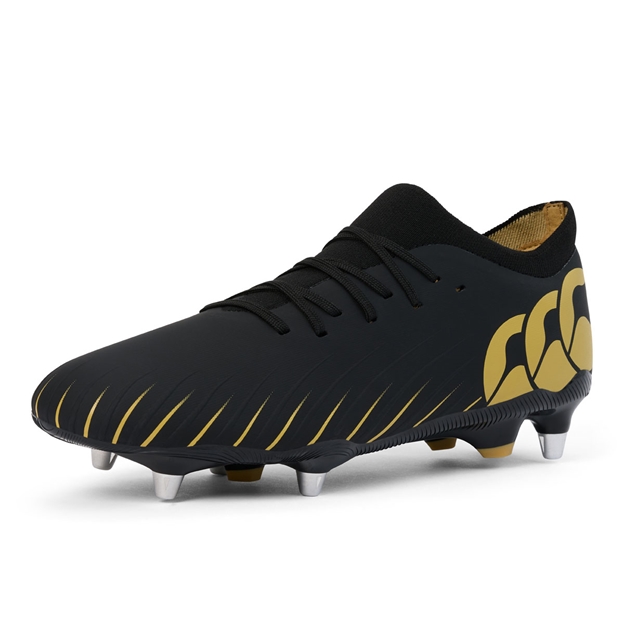 Canterbury Adults Speed Falcon Pro Soft Ground Rugby Boots Black - Front