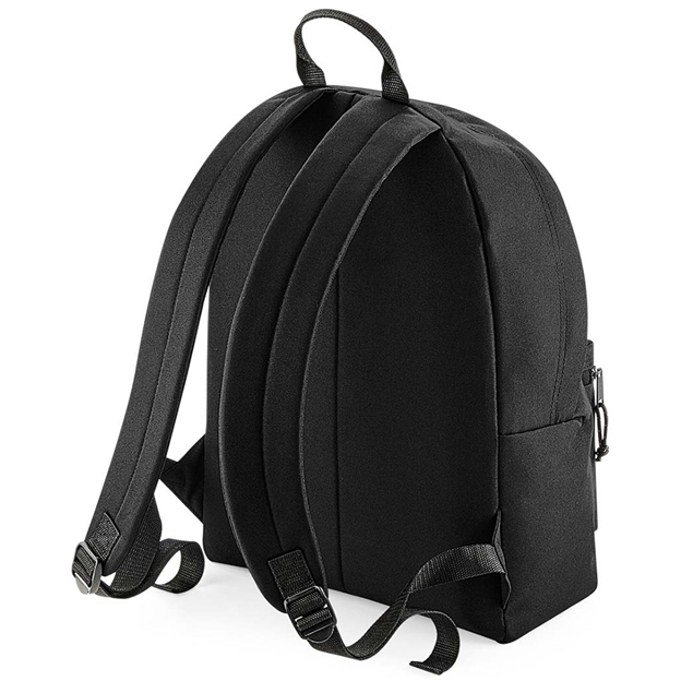 St Ronans Silver Band Backpack Black - Back View