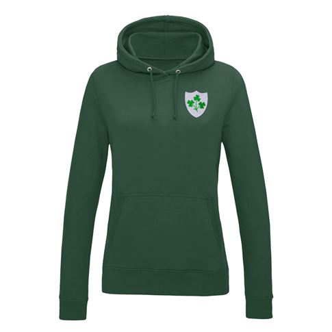 Ireland Womens Classic Hoodie Bottle Green - Front View