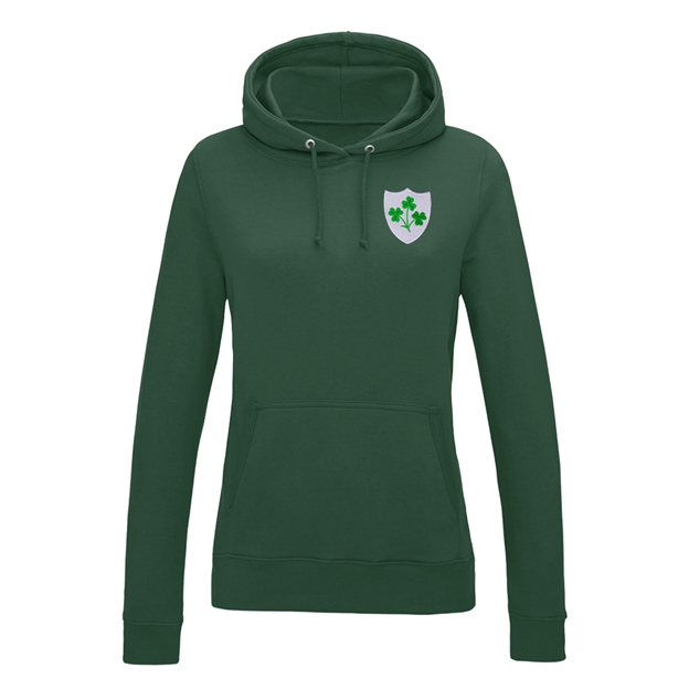 Ireland Womens Classic Hoodie Bottle Green - Front View
