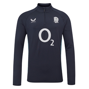 England Mens Performance Midlayer Top 25/26 Inkwell/Storm Blue - Front