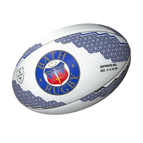 Gilbert Bath Supporters Rugby Ball Size 5 - Front